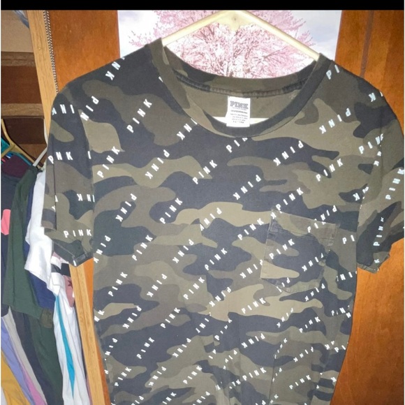 Pink Victoria Secret Bling Pocket Tee - Picture 1 of 3